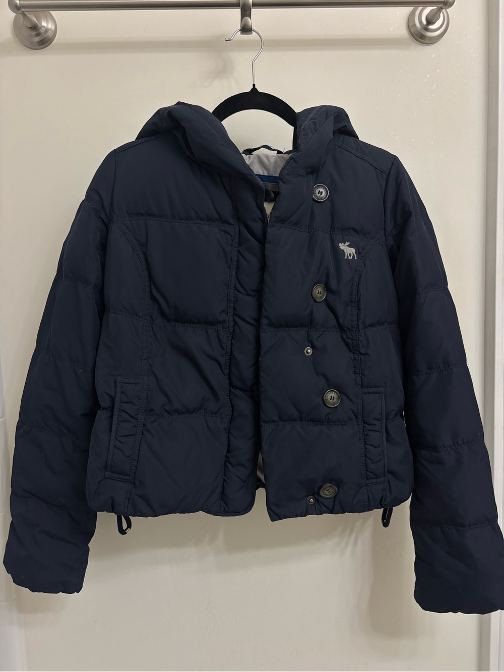 Abercrombie & Fitch Kids Navy Hooded Puffer Jacket